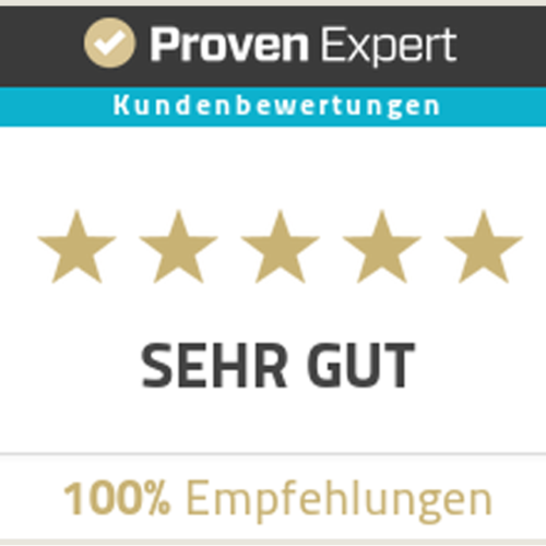 ProvenExpert — Sehr gut, 100 % Empfehlungen
